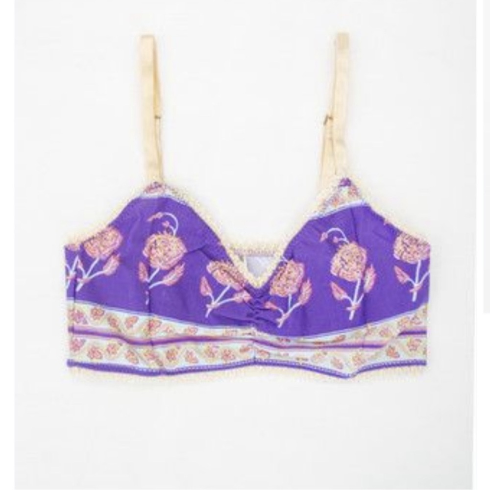 Spell Bohemian Royale Vintage Bralette Reverse Pattern Print L